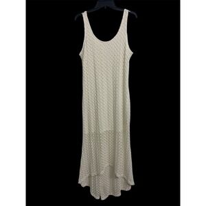 Crochet Woven High Low Boho Coastal Maxi Dress Cream XL